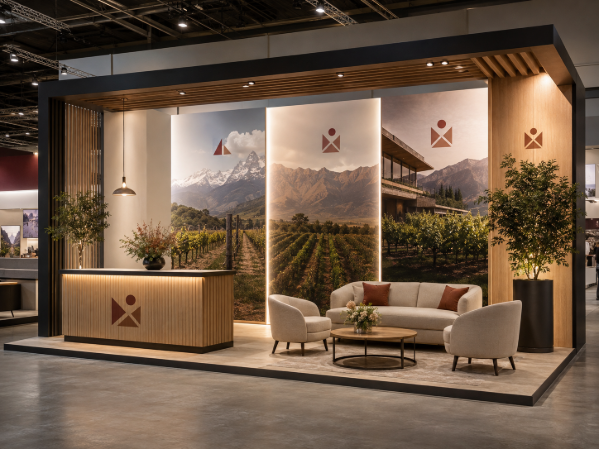Render de un stand arquitectónico